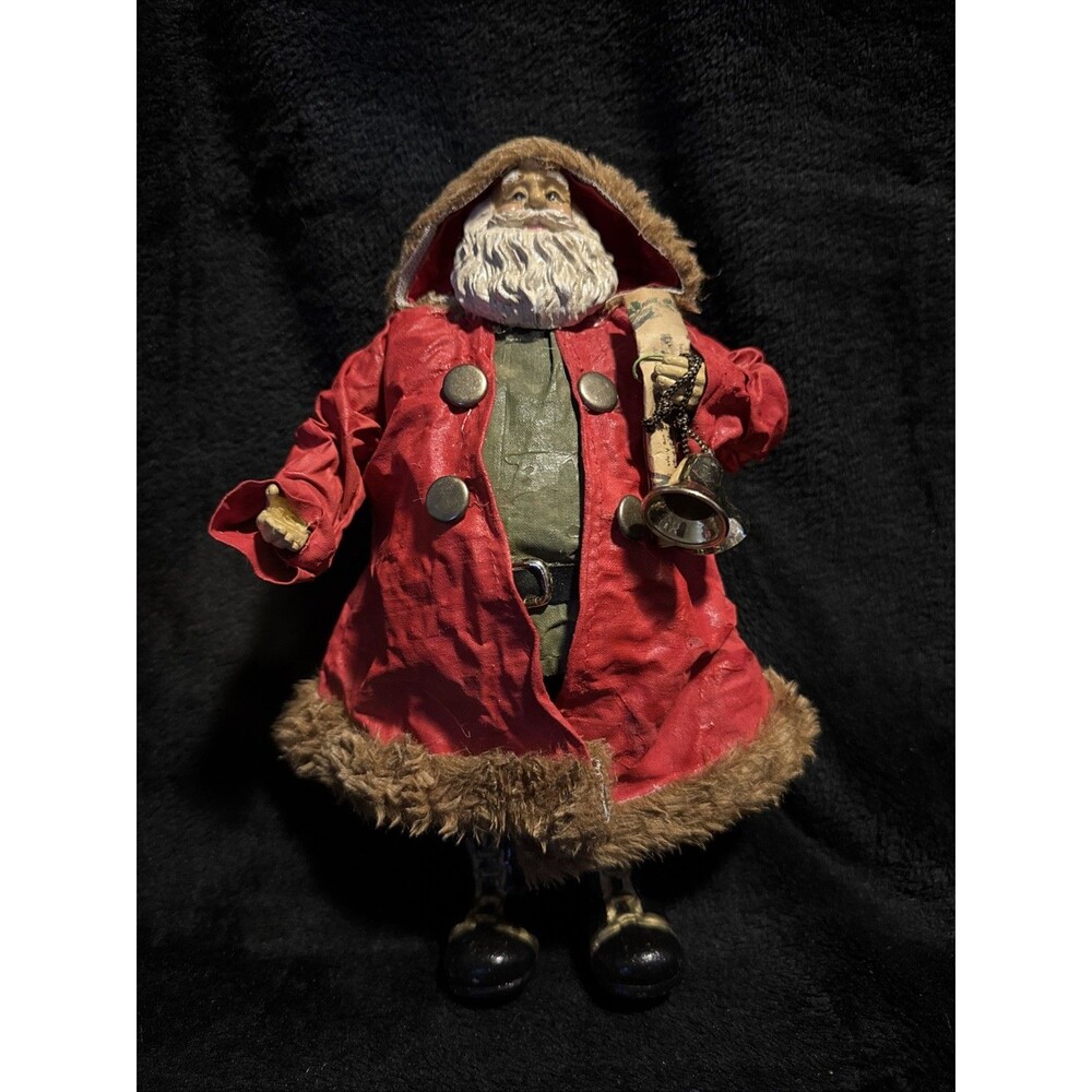 Vintage 80s Possible Dreams Clothtique Santa In Red Raincoat Boots With Bells